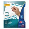 Avery Print and Apply Index Maker Clear Label Dividers, 5 White Tabs, Letter 11490